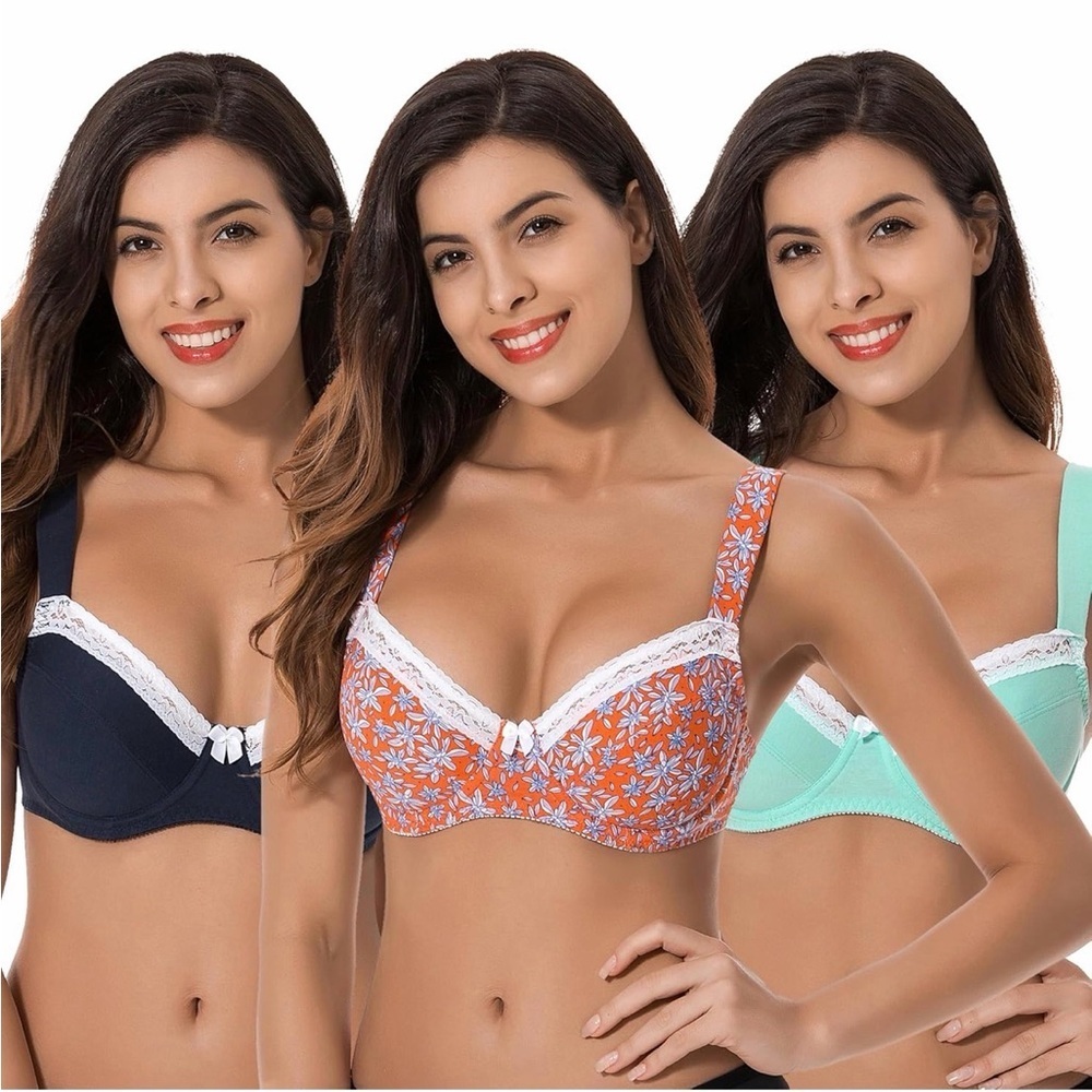 🆕Women's Plus Size Unlined Balconette Cotton 3 Pack